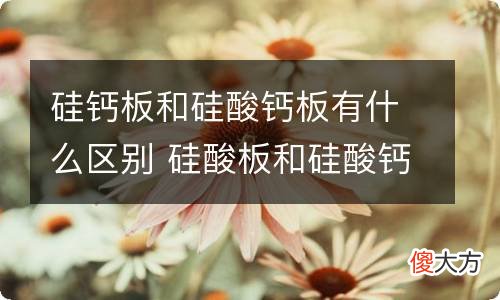 硅钙板和硅酸钙板有什么区别 硅酸板和硅酸钙板的区别