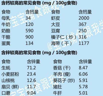 锌元素的食物有哪些