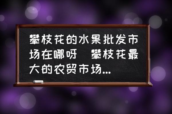 攀枝花的水果批发市场在哪呀(攀枝花最大的农贸市场在什么地方？)
